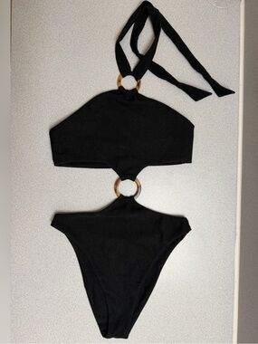 SAME Los Angeles Olivia Faux Suede One Piece Swimsuit